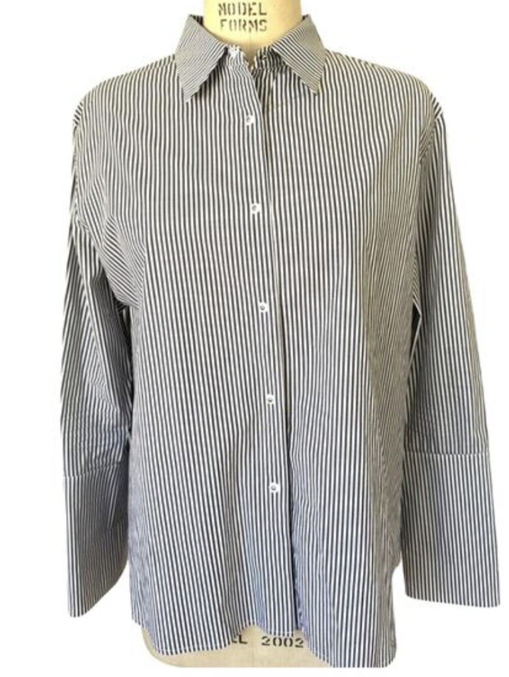 Misha Nonoo Husband Shirt Black & White Stripe Silver Studs Large Meghan Markle - Picture 2 of 10